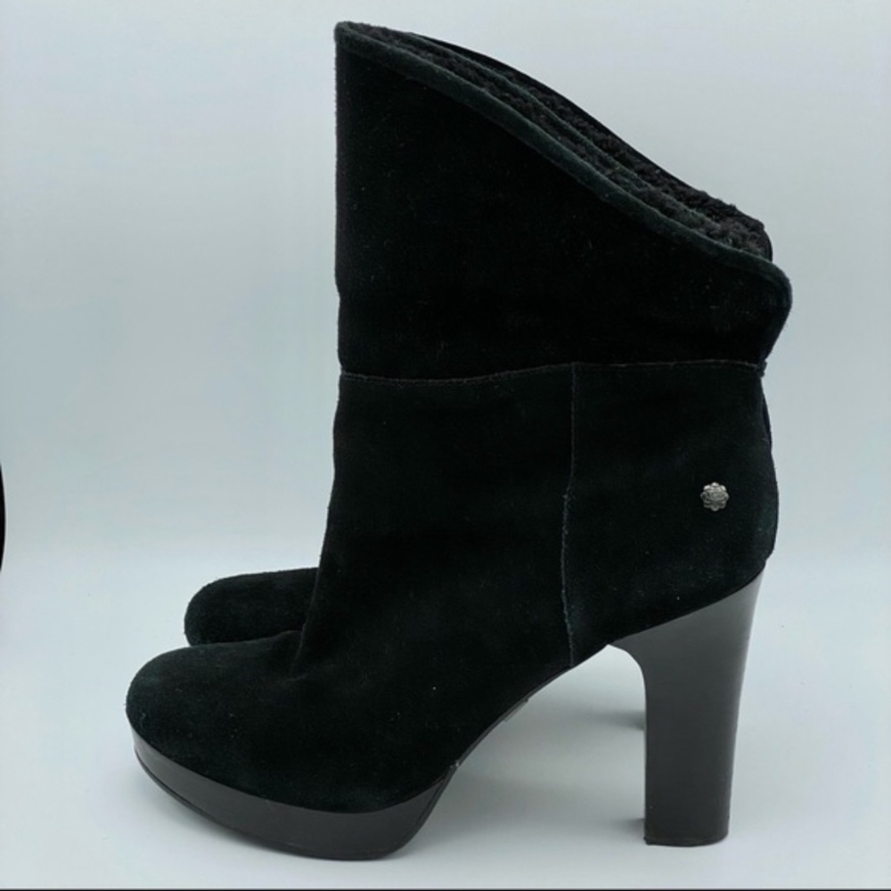 UGG Dandylion Black Suede Shearling Bootie US 6.5
